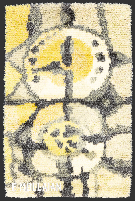 Vintage Swedish Rya Rug n°:38065348
